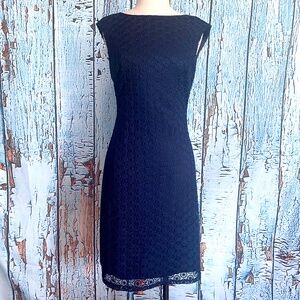 Jessica Howard  Sleeveless Lace Sheath Dress Navy Size 4
